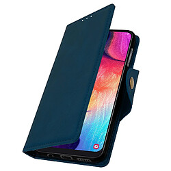 Avizar Housse Galaxy A50 Étui Porte-cartes Fonction Stand Coque Sixties Bleu nuit