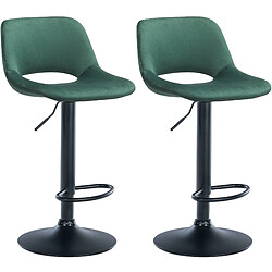 Non Lot de 2 tabourets de bar Camden velours noir pas cher