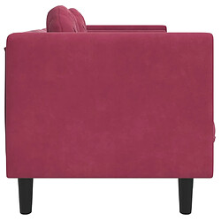 Acheter vidaXL Canapé avec coussins 2 places rouge bordeaux velours