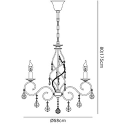 Avis Luminaire Center Suspension Torino 5 Ampoules doré/cristal