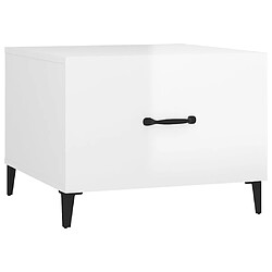 vidaXL Table basse avec pieds en métal Blanc brillant 50x50x40 cm