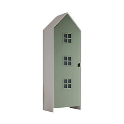 Mes Armoire 1 porte 57,6x37x171,5 cm décor vert et blanc - CASMY