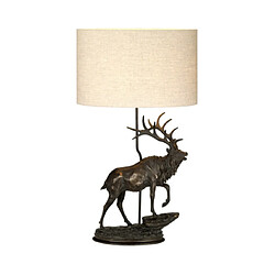 Elstead Lighting Lampe de table Angus Résine,toile de jute Patine Bronze