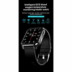 N90 Montre Intelligente Carré 1.7 Pouces Écran Tactile Pression Artérielle Oxygène Sanguin Étanche Pour Huawei Ios Noir pas cher