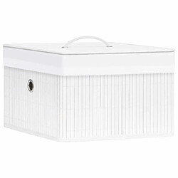 Maison Chic Ensemble de 4 Boîtes de rangement,Boîtes de stockage en bambou Blanc -MN392680