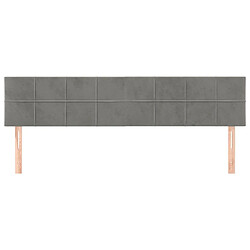 Avis Maison Chic Lot de 2 Têtes de lit design pour chambre - Décoration de lit Gris clair 90x5x78/88 cm Velours -MN94306