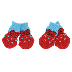 Acheter 4 pcs chien chaussettes chien plancher chaussettes chaussettes chaussures antidérapant protecteur chaussettes s rouge