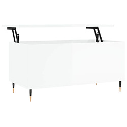 Maison Chic Tabls basse,Table Console pour salon Blanc brillant 90x44,5x45 cm Bois d'ingénierie -MN15112