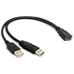 Avis 2 Ports Usb 3.0 Femelle à Usb Mâle Extension D'extension Y Câble Adaptateur