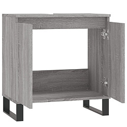 Maison Chic Armoire de bain,Meuble de rangement de salle de bain,Meuble haut sonoma gris 58x33x60 cm bois d'ingénierie -GKD507117 pas cher