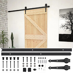 vidaXL Porte coulissante et kit de quincaillerie 100x210 cm Pin massif