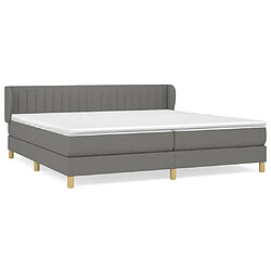 Maison Chic Lit Adulte - Lit simple Lit à sommier tapissier avec matelas moelleux - Meuble de Chambre - Gris foncé 200x200cm Tissu -MN53288