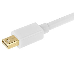 Wewoo Pour Mac Book Pro Air, blanc Longueur du Câble: 8cm 3 en 1 Mini DisplayPort Mâle à HDMI + VGA + DVI Convertisseur Adaptateur Femelle pas cher