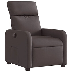 Avis vidaXL Fauteuil inclinable électrique Marron foncé Tissu