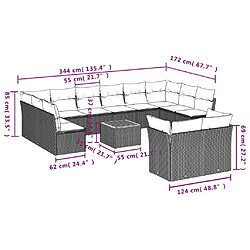 Avis vidaXL Salon de jardin avec coussins 13 pcs noir résine tressée