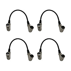 4x Câble XLR ,Fiche Mâle XLR à Angle Droit vers Fiche Femelle XLR à Angle Droit