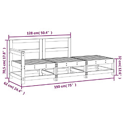 Acheter vidaXL Salon de jardin 3 pcs bois massif douglas