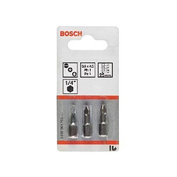 Bosch 2607001761 Embouts de vissage courts, qualité extra-dure, jeu de 3 pièces PZ1; PZ2; PZ3; 89 mm