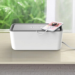 Wewoo Pour bureau, salon, chambre à coucher CMB-18 Séparation Design ABS électrique Socket Boîte de rangement Câble d'alimentation Manager Case avec téléphone / tablette titulaire