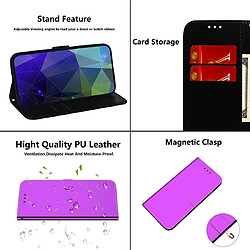 Wewoo Housse Coque Etui à rabat horizontal en surface imitation miroir pour LG K50 avec fentes cartes et porte-cartes ainsi que portefeuille et lanière violet pas cher