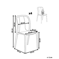 Avis Beliani Lot de 4 chaises SPEZIA Matière synthétique Gris