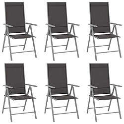 vidaXL Ensemble à manger de jardin 7 pcs aluminium argenté et noir