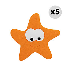 Spirella Lot de 5 Stickers figurines antidérapantes de douche ou baignoire PVC STARFY 13x12,4cm Orange