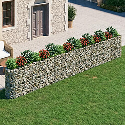 Maison Chic Jardinière,Lit surélevé - Bac à fleurs - pot de fleur à gabion Fer galvanisé 610x50x100 cm -GKD40808