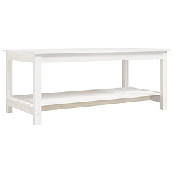 vidaXL Table basse Blanc 110x55x45 cm Bois massif de pin