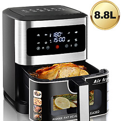 Friteuse sans huile 8.8 L 1900 W - KILISKY - air fryer - 8 programmes - Écran LED Tactile - Fenêtre Visible