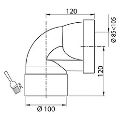 WIRQUIN Pipe rigide courte - Coudee femelle - OE 100 mm