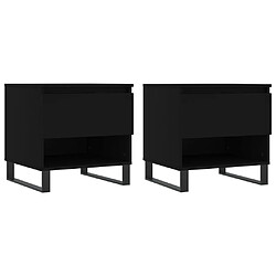 Maison Chic Lot de 2 Tables basses,Table Console pour salon noir 50x46x50 cm bois d'ingénierie -MN89667