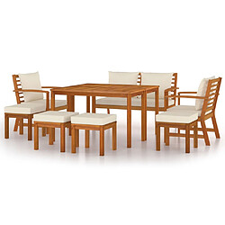 vidaXL Ensemble à manger de jardin coussins 9 pcs Bois acacia