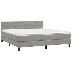 Avis Maison Chic Lit adulte- Lit + matelas,Sommier à lattes de lit et matelas Gris clair 180x200cm Velours -GKD28964