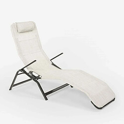 Avis Beach And Garden Design Chaise longue de plage et de jardin pliante en acier Pasha LuxURY, Couleur: Gris