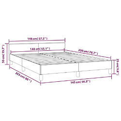 vidaXL Cadre de lit avec tête de lit sans matelas blanc 140x200 cm pas cher