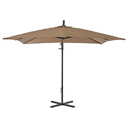 Acheter Helloshop26 Parasol meuble de jardin en porte-à-faux avec poteau en acier 250 x 250 cm taupe 02_0008631