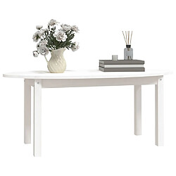 Avis vidaXL Table basse Blanc 110x55x45 cm Bois massif de pin