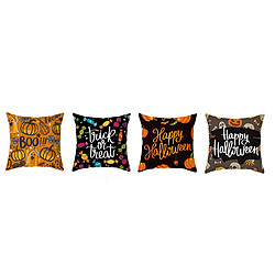 P111 4PCS 45 * 45cm Halloween Letteurs de lettres Taie d'oreiller Maison de vacances Décoration Taie d'oreiller Sofa Coussin Coussin