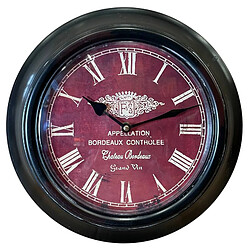 Avis L'Héritier Du Temps Horloge Murale en Fer avec Vitre en Plexiglass Pendule de Cuisine Chateau Bordeaux Noir 4x32x32cm