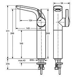 Ideal Standard - Mitigeur lavabo réhaussé monotrou chromé - MELANGE