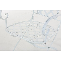 Acheter Decoshop26 Chaise de jardin en fer forgé blanc avec accoudoir MDJ10074