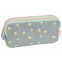 Trousse Fourre-Tout Triple Milan SUGAR DIAMOND Gris