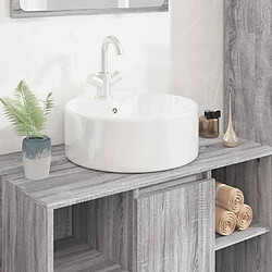 vidaXL Lavabo blanc 40x14,5 cm céramique rond