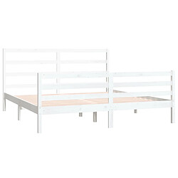 Avis vidaXL Cadre de lit sans matelas blanc bois massif de pin 180x200 cm