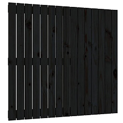 vidaXL Tête de lit murale Noir 95,5x3x90 cm Bois massif de pin