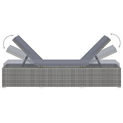 Maison Chic Chaise longue avec coussin | Bain de soleil Relax | Transat Résine tressée Gris -GKD70562 pas cher