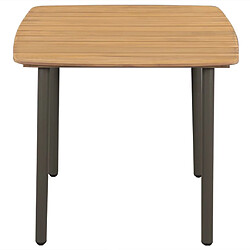 vidaXL Table de jardin 80 x 80 x 72 cm Bois d'acacia solide et acier