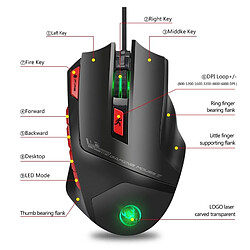 Acheter Wewoo Souris filaire WiRouge Mechanical Macros Définir 9 touches programmables 6000 Gaming Mouse réglable avec éclairage LED