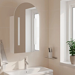 Avis Maison Chic Armoire de bain à miroir,Meuble haut de rangement de salle de bain avec LED arquée blanc 42x13x70 cm -GKD711565